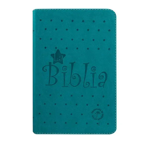 Biblia Traducción Lenguaje Actual Mediana Letra Grande Imitación piel Verde Aguamarina Estrellas [TLA066LGPJR].webp