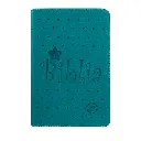 Biblia Traducción Lenguaje Actual Mediana Letra Grande Imitación piel Verde Aguamarina Estrellas [TLA066LGPJR].webp