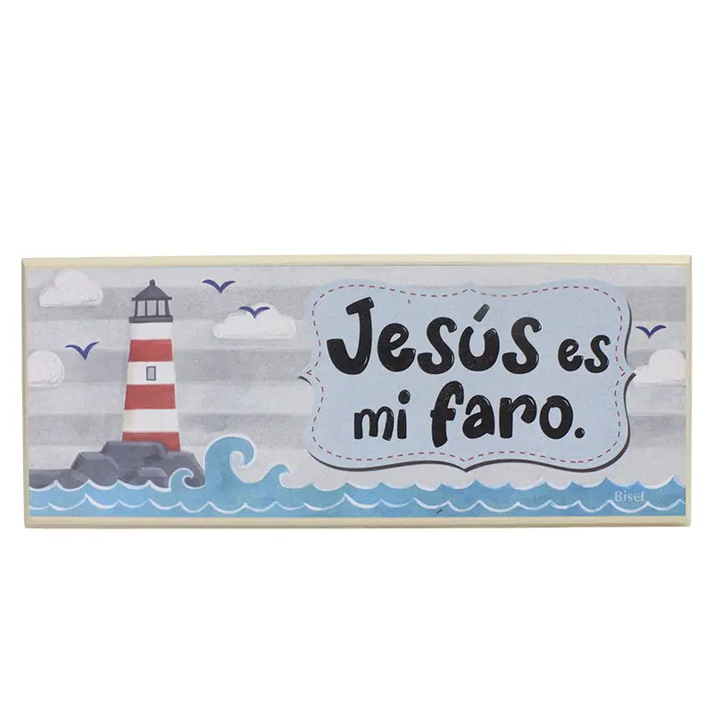 PLAQUETA COLGANTE FARO ROJO JESUS ES MI FARO
