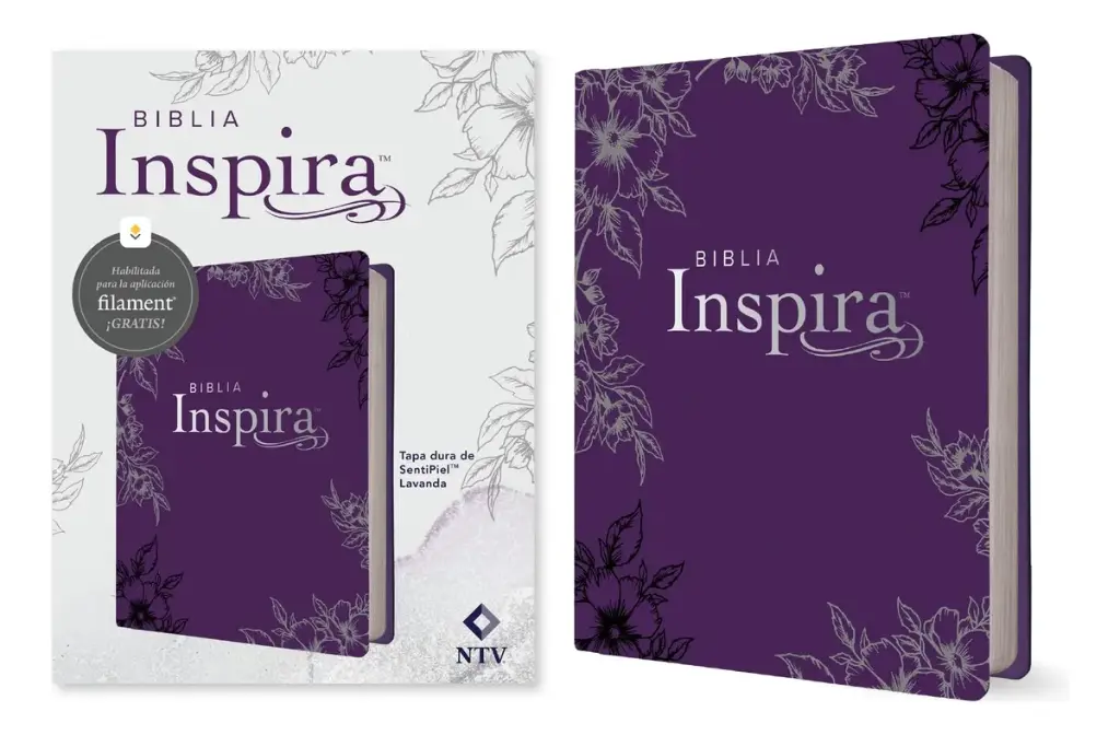 BIBLIA DE APUNTES INSPIRA NTV CON FILAMENT (TAPA DURA DE SENTIPIEL, LAVANDA)