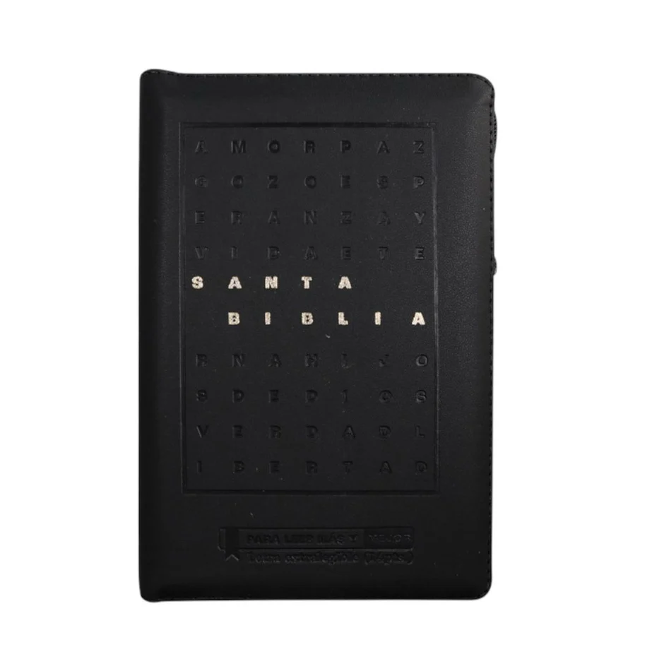BIBLIA REINA VALERA 1960 LETRA GIGANTE SIMIL PIEL TAMAÑO MANUAL NEGRO CON CIERRE