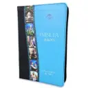BIBLIA REINA VELERA EDICION HEROES PARA NIÑOS, TAMAÑO MANUAL COLOR AZUL Y NEGRO