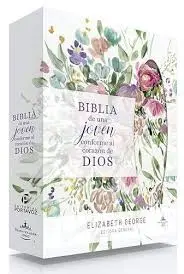 BIBLIA DE UNA JOVEN CONFORME AL CORAZÓN DE DIOS LUJO FLORES 					 