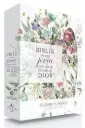 BIBLIA DE UNA JOVEN CONFORME AL CORAZÓN DE DIOS LUJO FLORES 					 