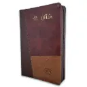 BIBLIA CON ZIPER MANUAL 14 PUNTOS RV1960 IMITACION PIEL COLOR TRICOLOR CAFE CON INDICE 
