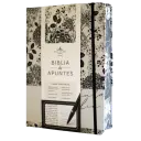 BIBLIA DE APUNTES REINA VALERA 1960, BLANCO Y NEGRO CON FLORES Y CANTO PINTADO 