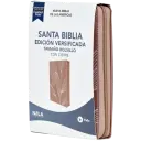 BIBLIA NBLA EDICIÓN VERSIFICADA TAMAÑO BOLSILLO, SIMIL PIEL ORO Y ROSA CON ZIPER