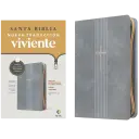 BIBLIA DE REFERENCIA NTV, LETRA GRANDE, SENTIPIEL GRIS CON ZIPER 
