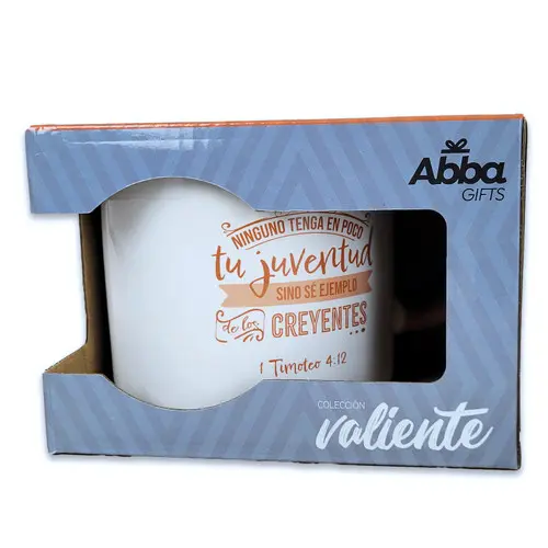 TAZA 18ONZ NINGUNO TENGA EN POCO TU JUVENTUD COLECCION VALIENTE. S7909-4