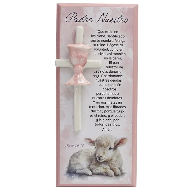 PLAQUETA PARA NIÑA TEXTO: MATEO 6:9-13 PADRE NUESTRO