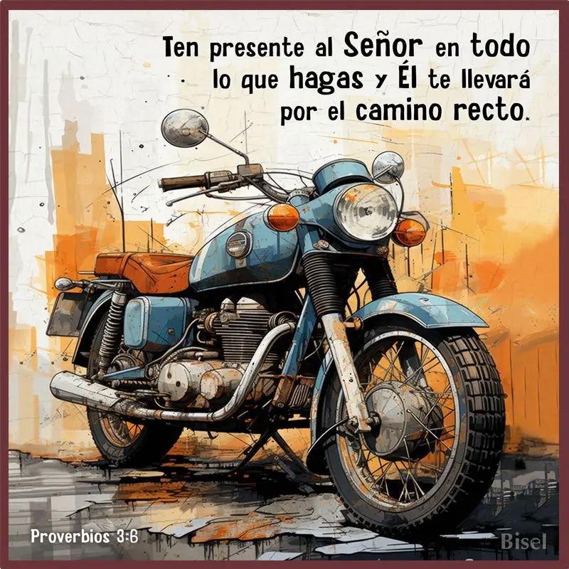 PLAQUETA PARA ESCRITORIO DISEÑO MOTO PROVERBIOS 3:6