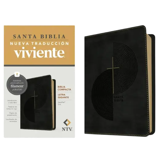BIBLIA COMPACTA NTV, LETRA GIGANTE, SENTIPIEL COLOR GRIS