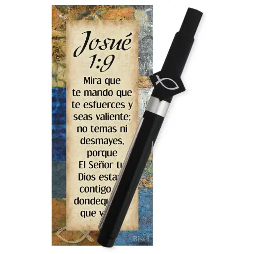 [DESK-BS2401A] BOLIGRAFO CON SOPORTE PARA CELULAR, JOSUE 1:9 + SEPARADOR