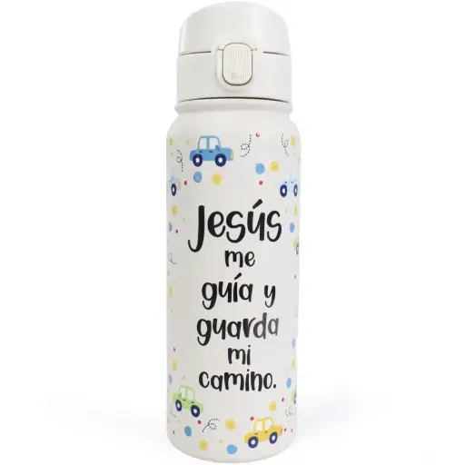 [PLASTIC-1004] TERMO 500ML 3D JESUS ME GUIA Y GUARDA MI CAMINO
