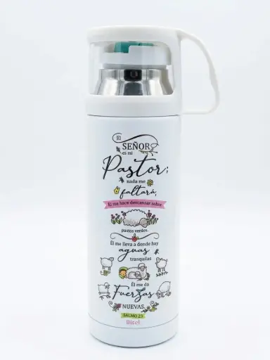 [TER-BS105A] TERMO COLOR BLANCO TEXTO: SALMO 23
