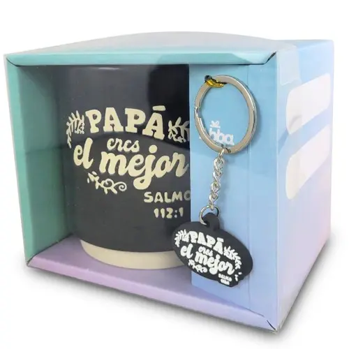 [ABBA-1486] TAZA 12 ONZ + LLAVERO PAPA, SALMOS 112:1