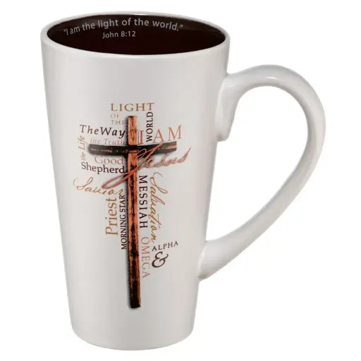 [CHRIS-1998] TAZA BLANCA CÓNICA LA LUZ DE MUNDO 