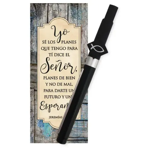 [DESK-BS2406A] BOLIGRAFO CON SOPORTE PARA CELULAR, JEREMIAS 29:11 + SEPARADOR